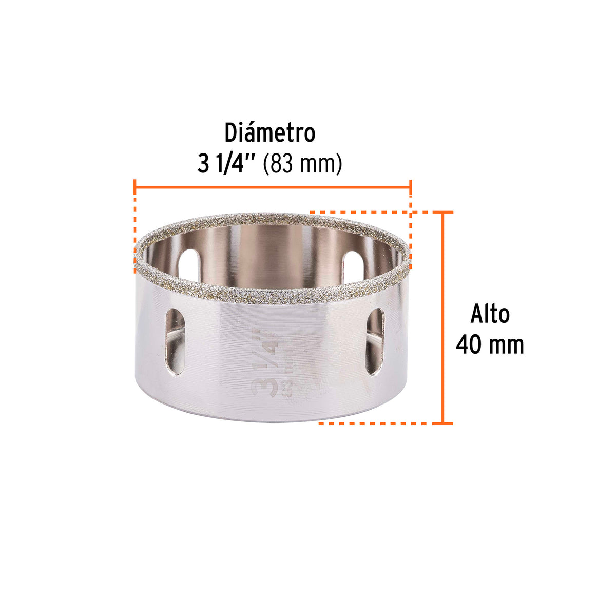 Brocasierra diamante 3-1/4" borde continuo · vista 3
