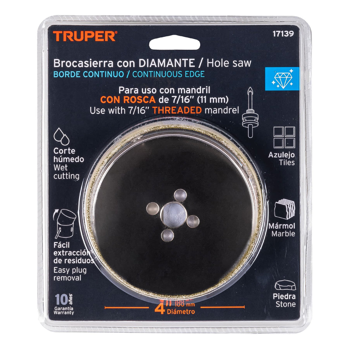 Brocasierra diamante 4" borde continuo · vista 4