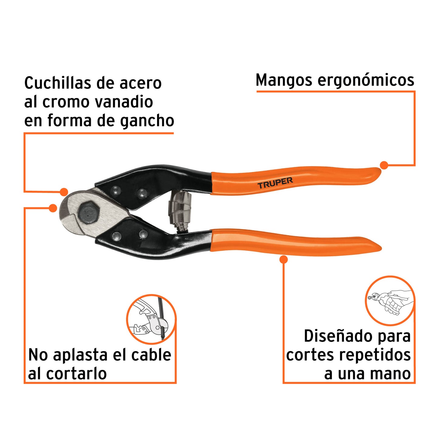 Cortador de cable y alambre 8 pulg.
