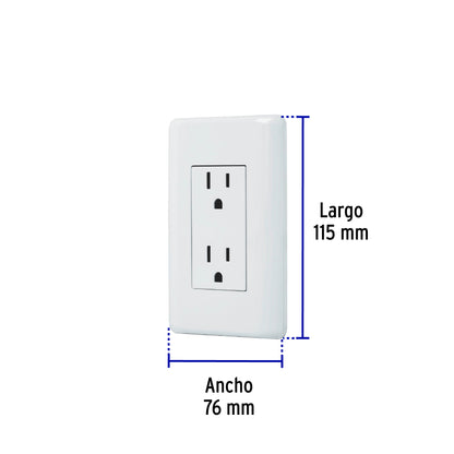 Contacto dúplex de 2 polos con tierra de línea Basic