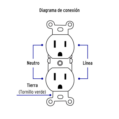 Contacto dúplex, 2 polos 3 hilos, Standard, blanco · vista 4