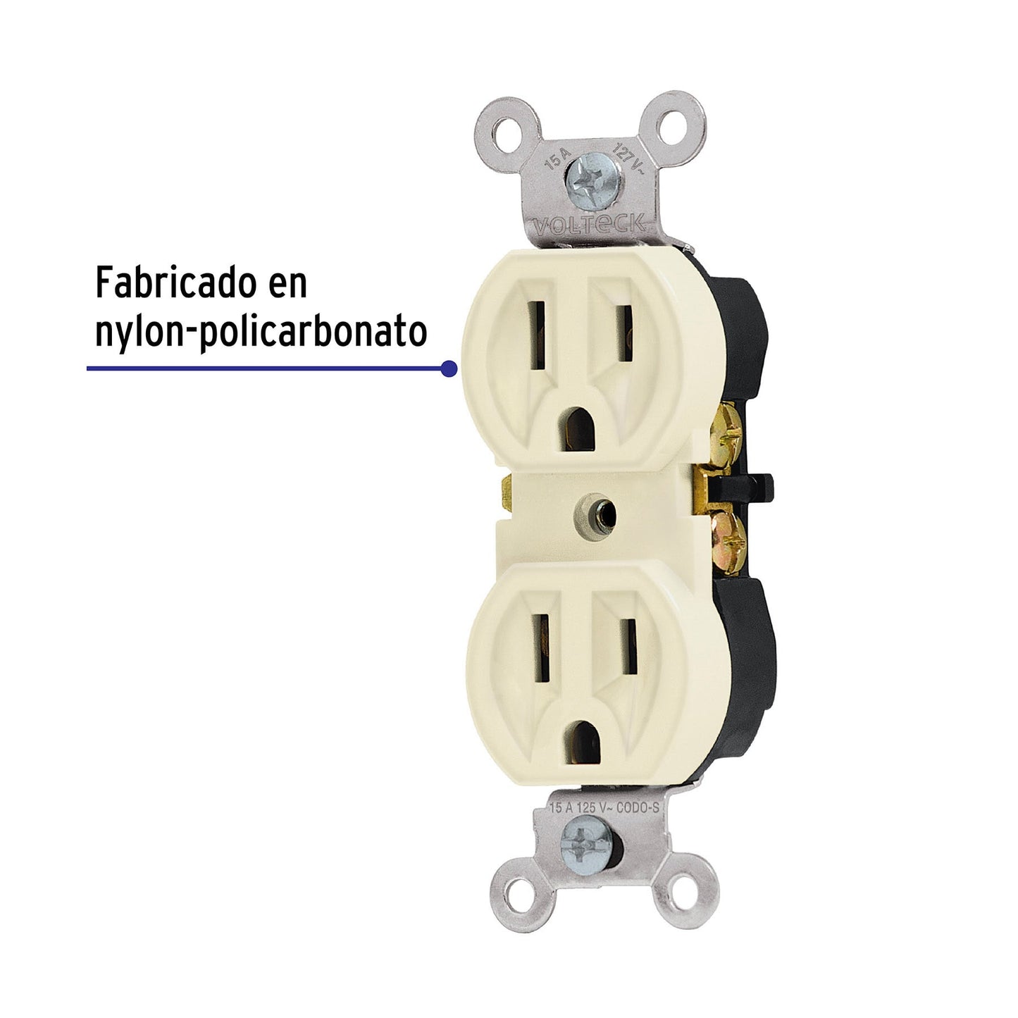 Contacto dúplex de 2 polos y 3 hilos de línea Standard