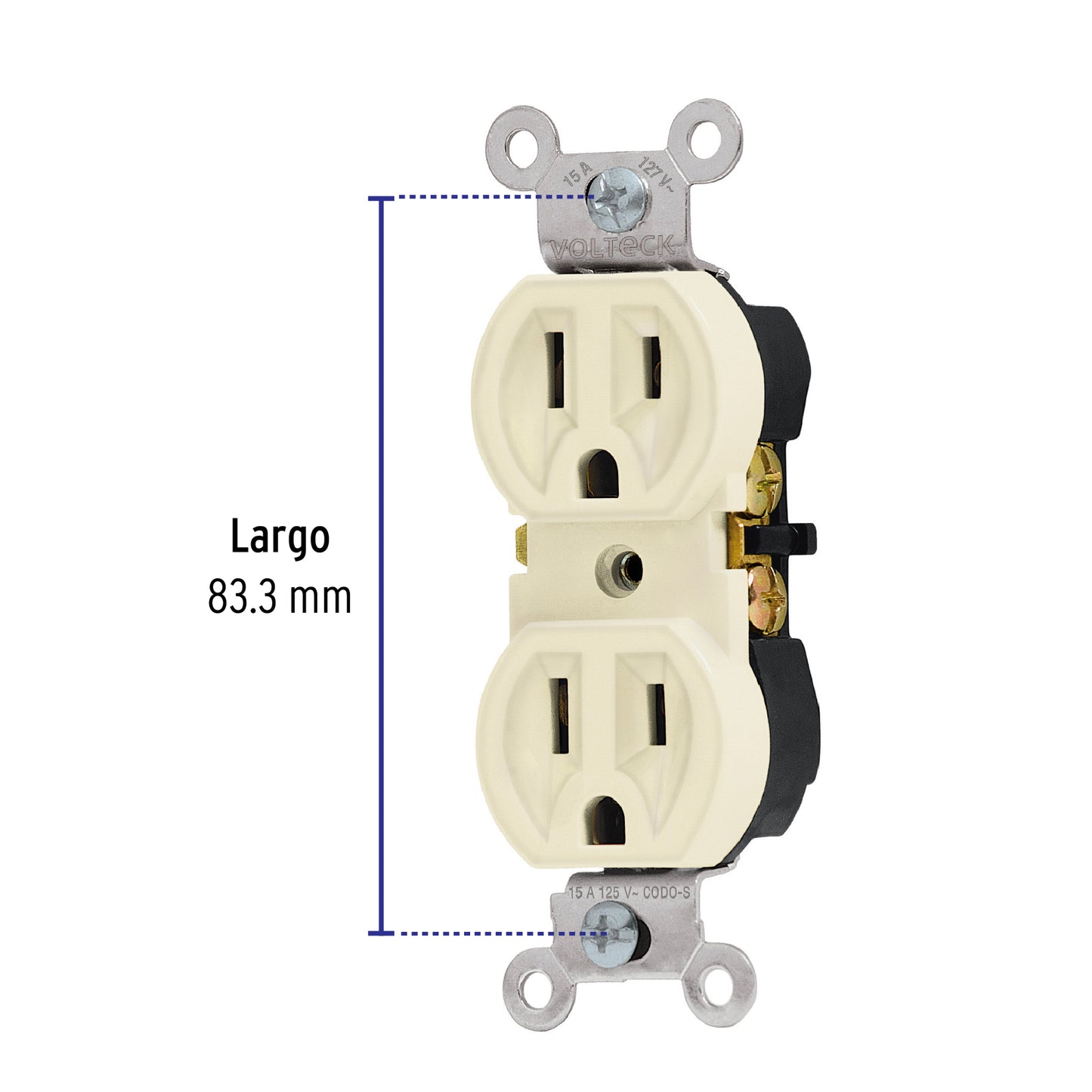 Contacto dúplex de 2 polos y 3 hilos de línea Standard