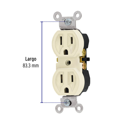 Contacto dúplex de 2 polos y 3 hilos de línea Standard