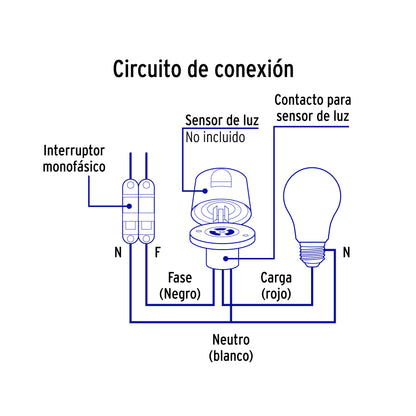 Base para fotocelda de montaje 1/2 vuelta con tensión de 110 – 220 V