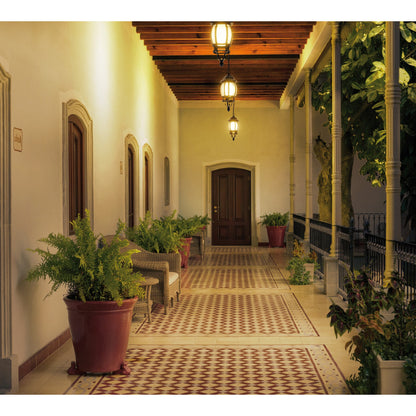 Arbotante tipo farol tradicional colgante para exterior