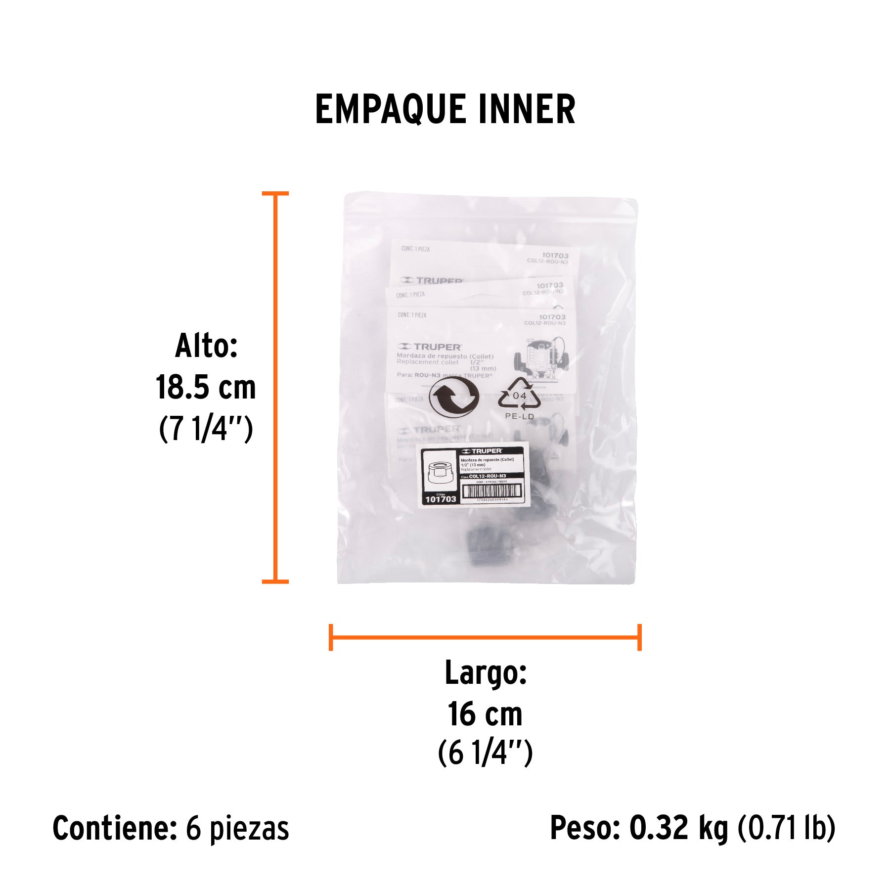 Collet de 1/2 pulg para ROU-N3 - SKU 101703