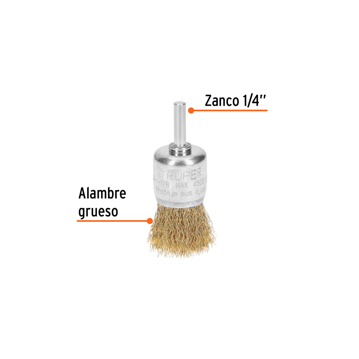 Cepillo de copa de alambre brocha taladro 1-1/8 pulg