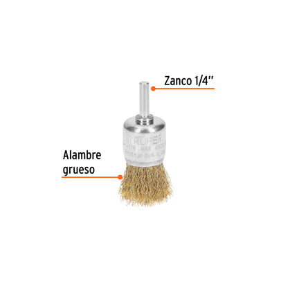 Cepillo de copa de alambre brocha taladro 1-1/8 pulg