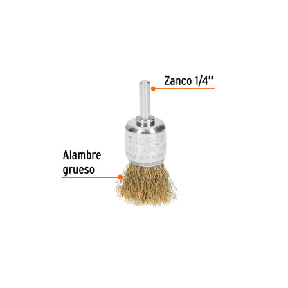 Cepillo de copa de alambre brocha taladro 1 pulg