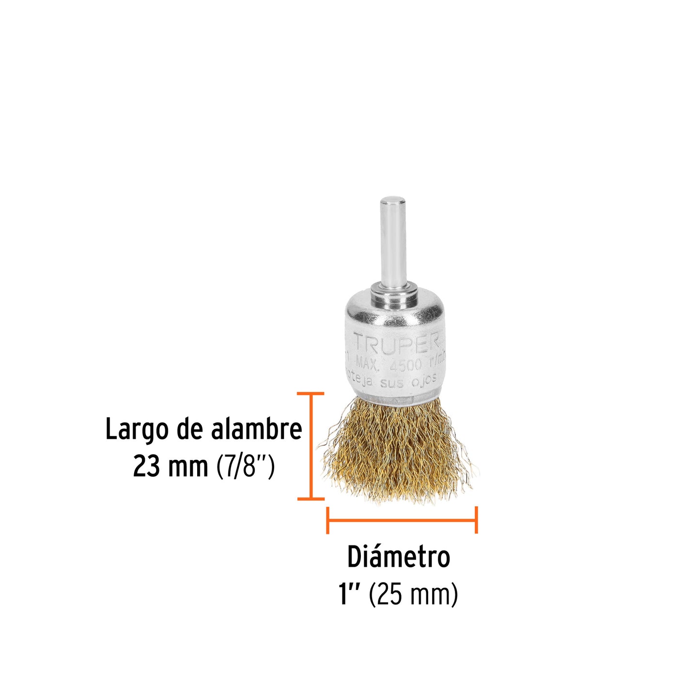 Cepillo de copa de alambre brocha taladro 1 pulg