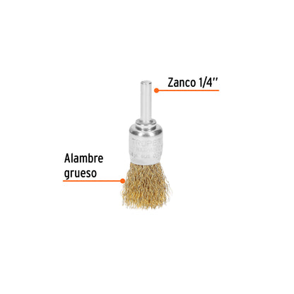 Cepillo de copa de alambre brocha taladro 3/4 pulg