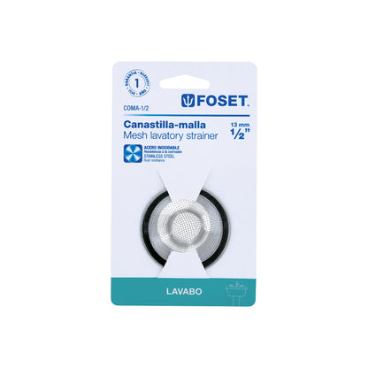 Canastilla de malla 1/2" en acero inoxidable para lavabo