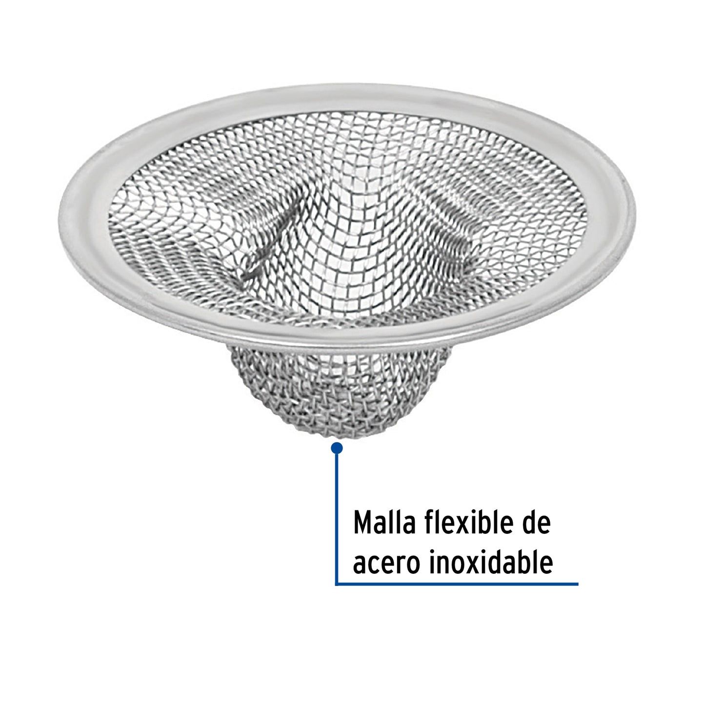 Canastilla de malla 1/2" en acero inoxidable para lavabo