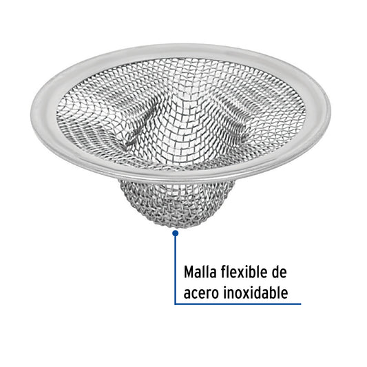 Canastilla de malla 1/2" en acero inoxidable para lavabo