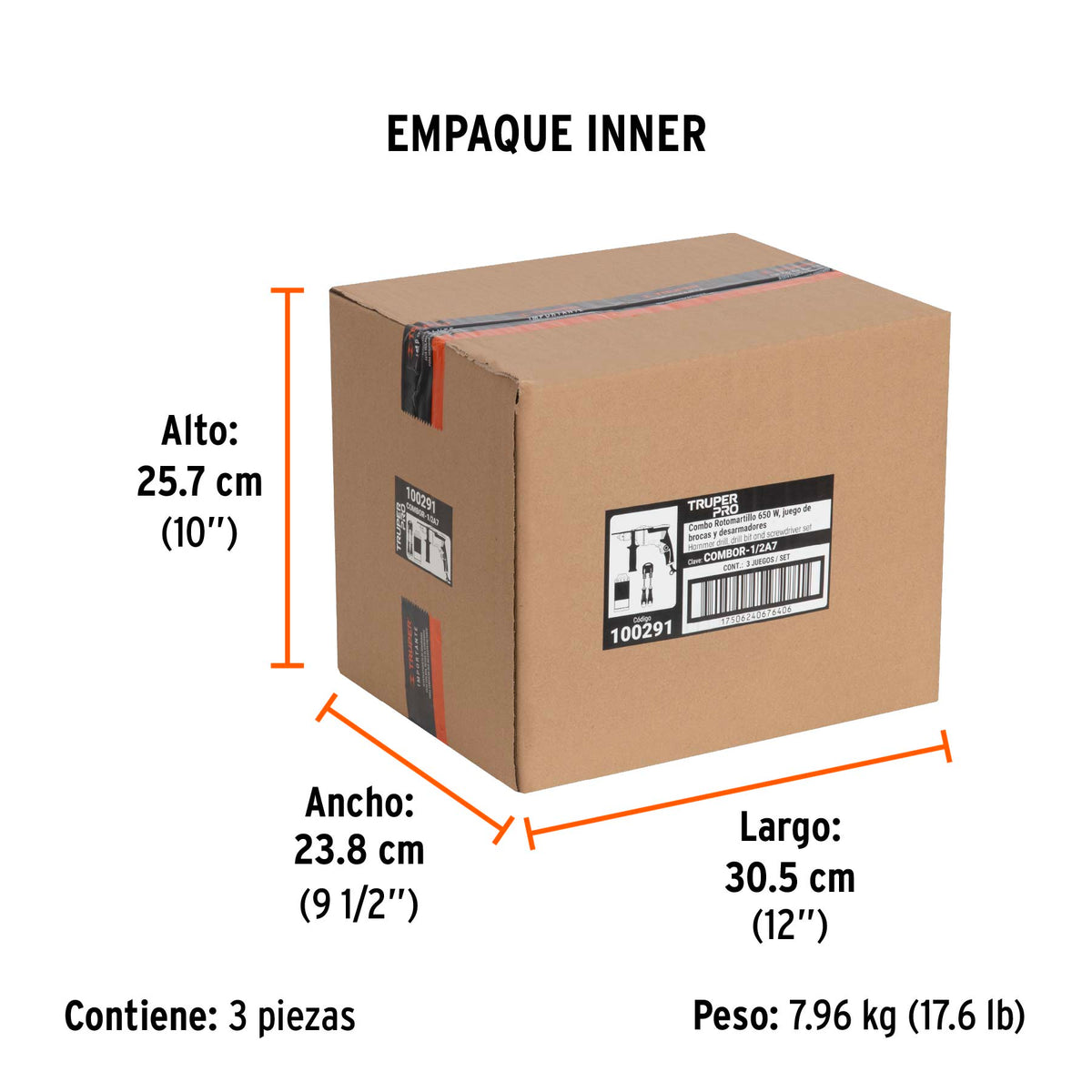 Combo rotomartillo/destornillador 1/2 pulg 650W 8 acc PRO - SKU 100291