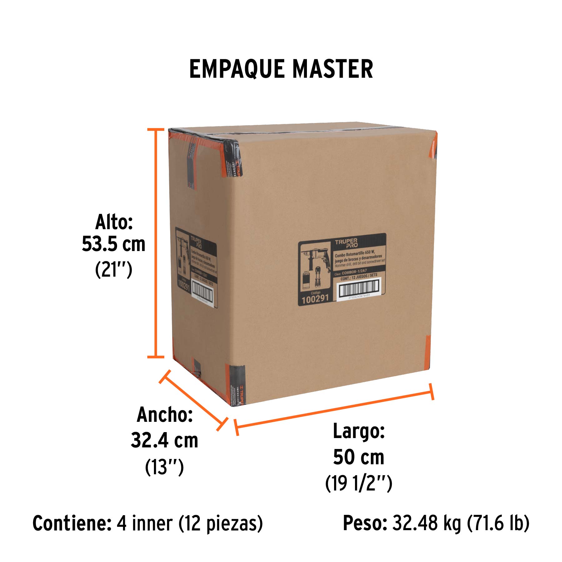 Combo rotomartillo/destornillador 1/2 pulg 650W 8 acc PRO - SKU 100291