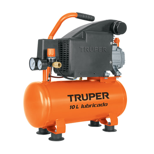 Compresor lubricado, 10 L, 2HP, horizontal, 127 V