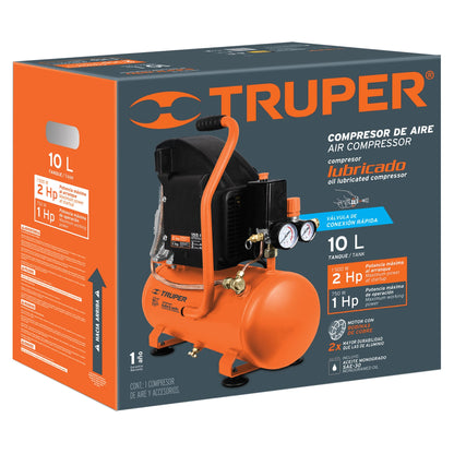 Compresor lubricado 10 L horizontal 2 HP