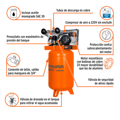 Compresor de banda 120 L 220V