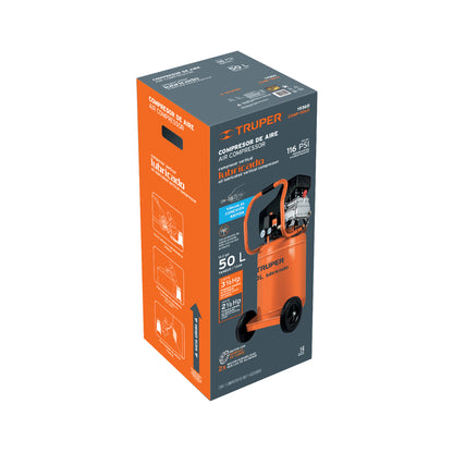 Compresor lubricado 50 L vertical 3-1/2 HP