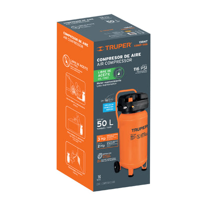 Compresor libre de aceite 50 L vertical