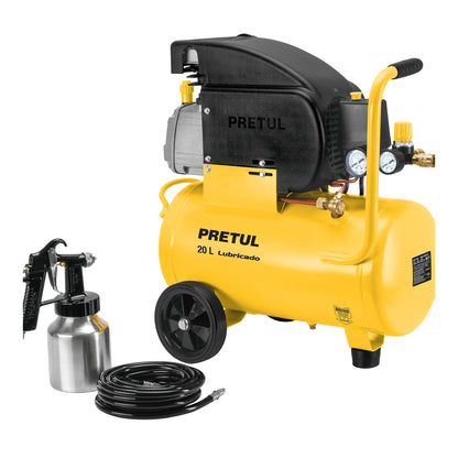 Kit compresor 20 L manguera y pistola