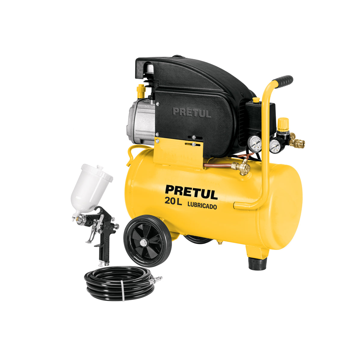 Kit compresor 20L, manguera y pistola gravedad, 127V