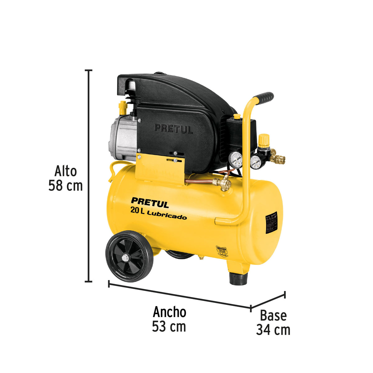 Kit compresor 20L, manguera y pistola gravedad, 127V · vista 2