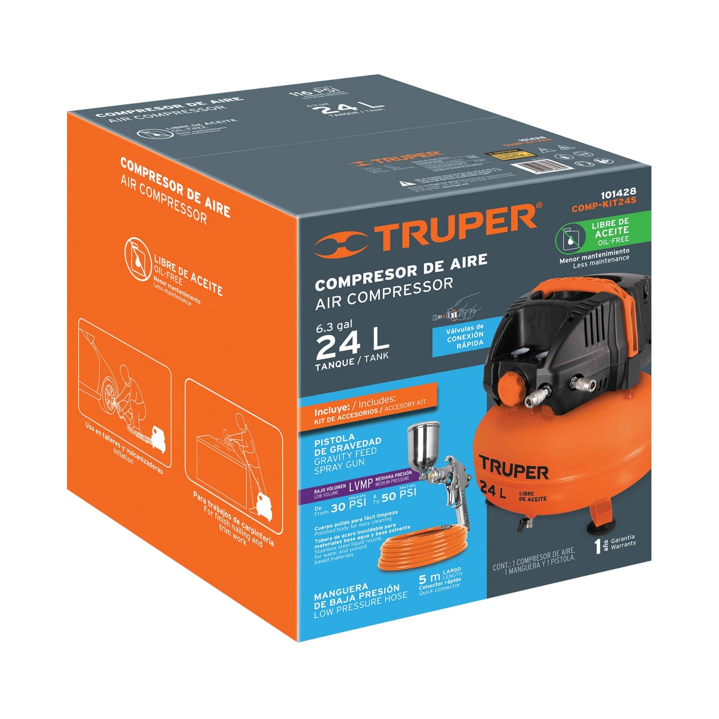 Kit compresor 24 L libre de aceite