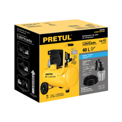 Kit compresor 40 L manguera y pistola