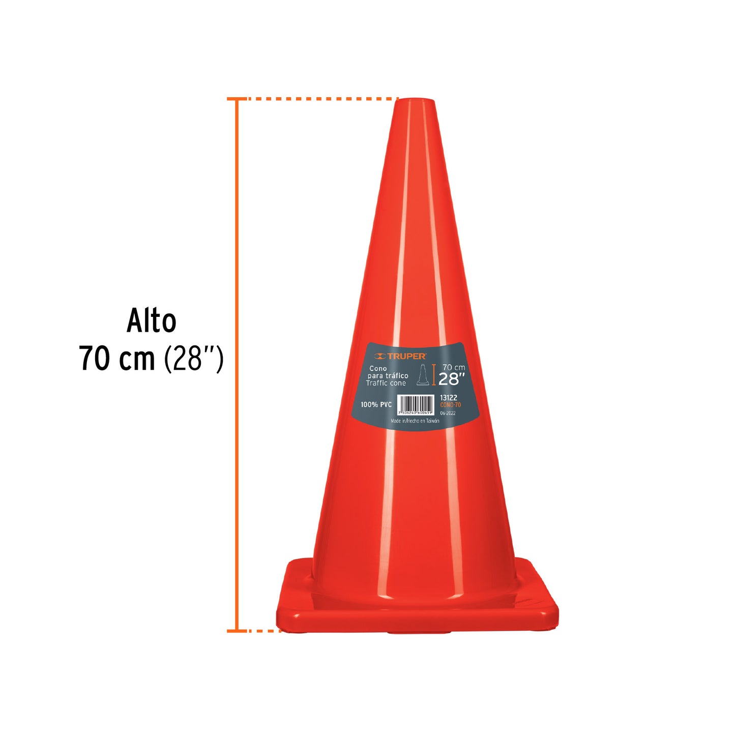 Cono de precaución de 70 cm