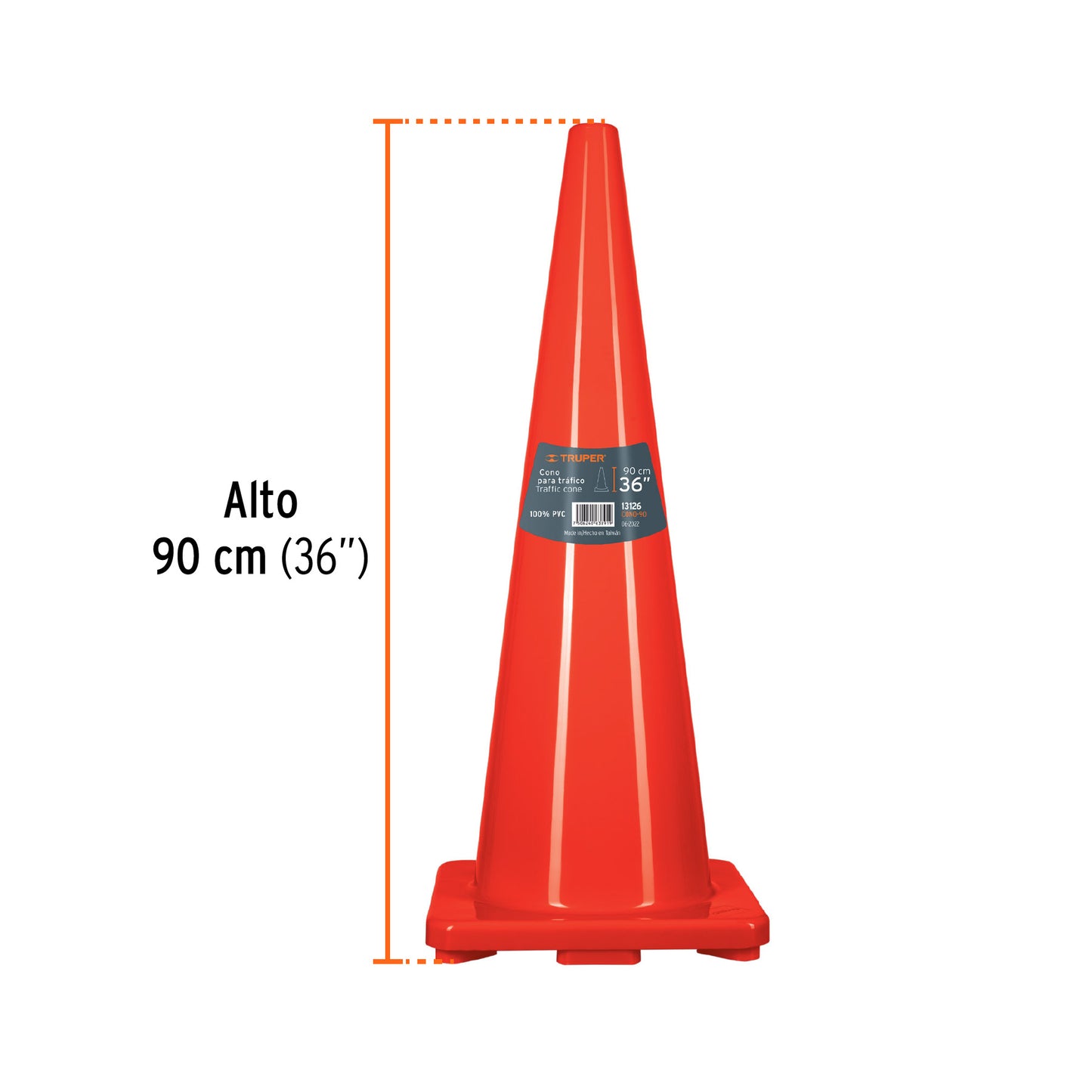 Cono de precaución de 90 cm