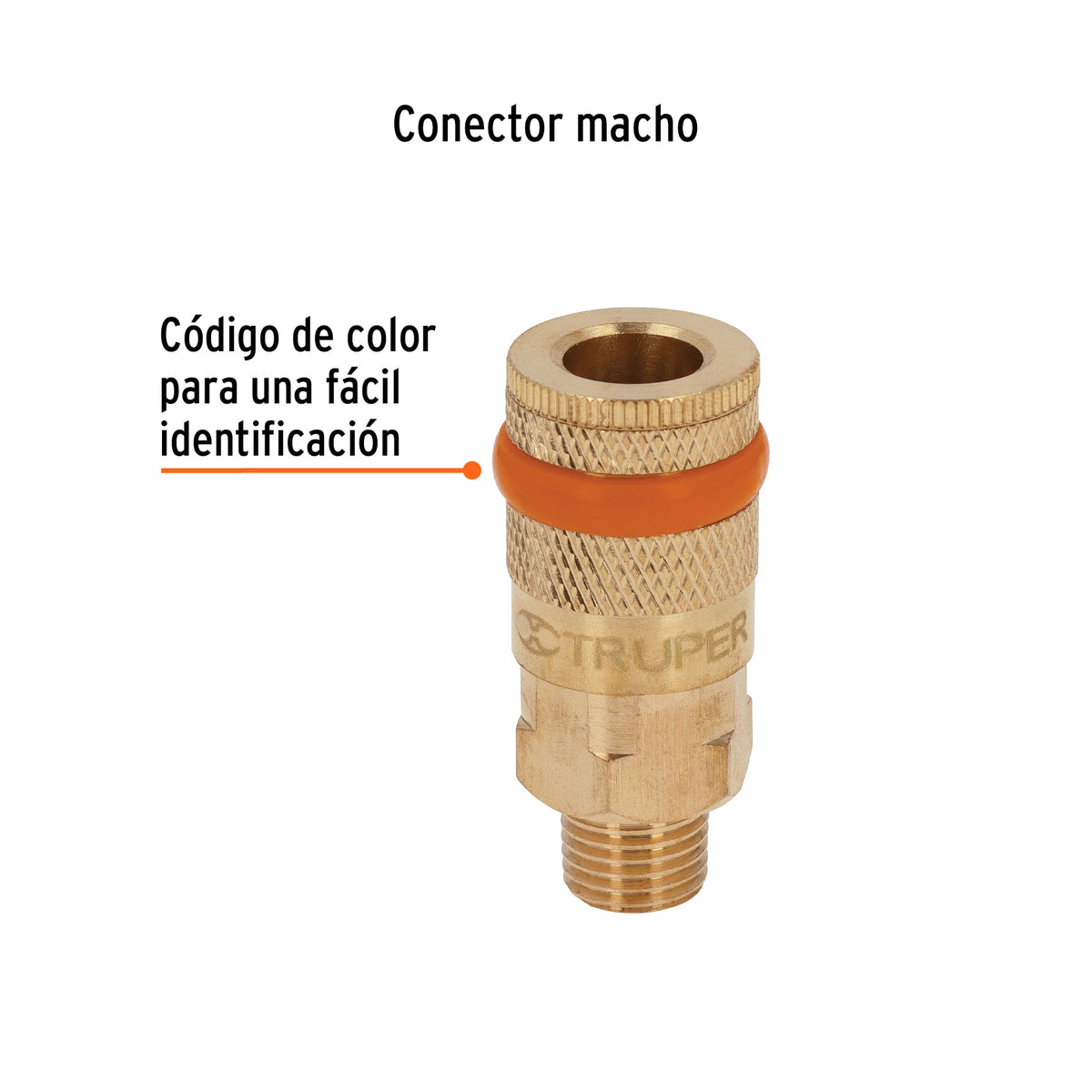 Cople rápido de latón macho 1/4 pulg