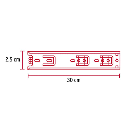 Corredera extensión 30cm para cajón