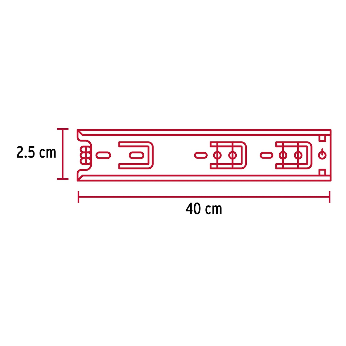 Corredera extensión 40cm para cajón