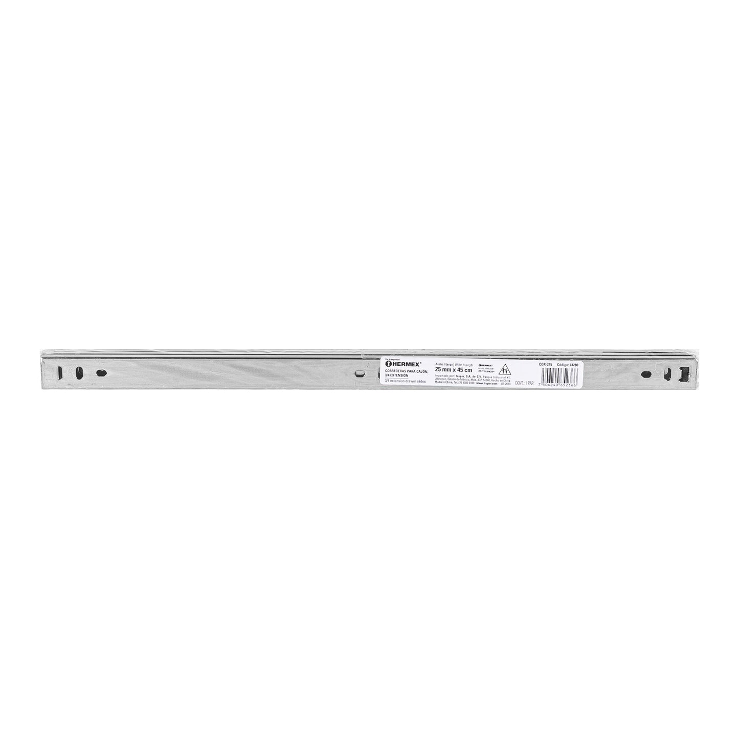 Corredera extensión 45cm para cajón