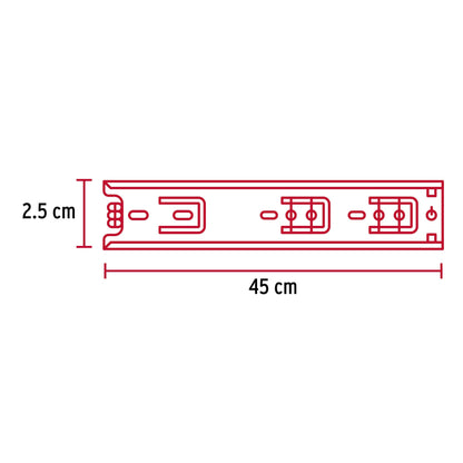 Corredera extensión 45cm para cajón