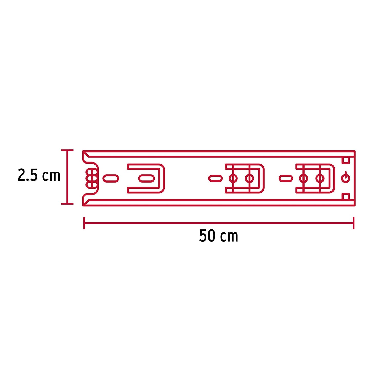 Corredera extensión 50cm para cajón
