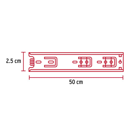Corredera extensión 50cm para cajón