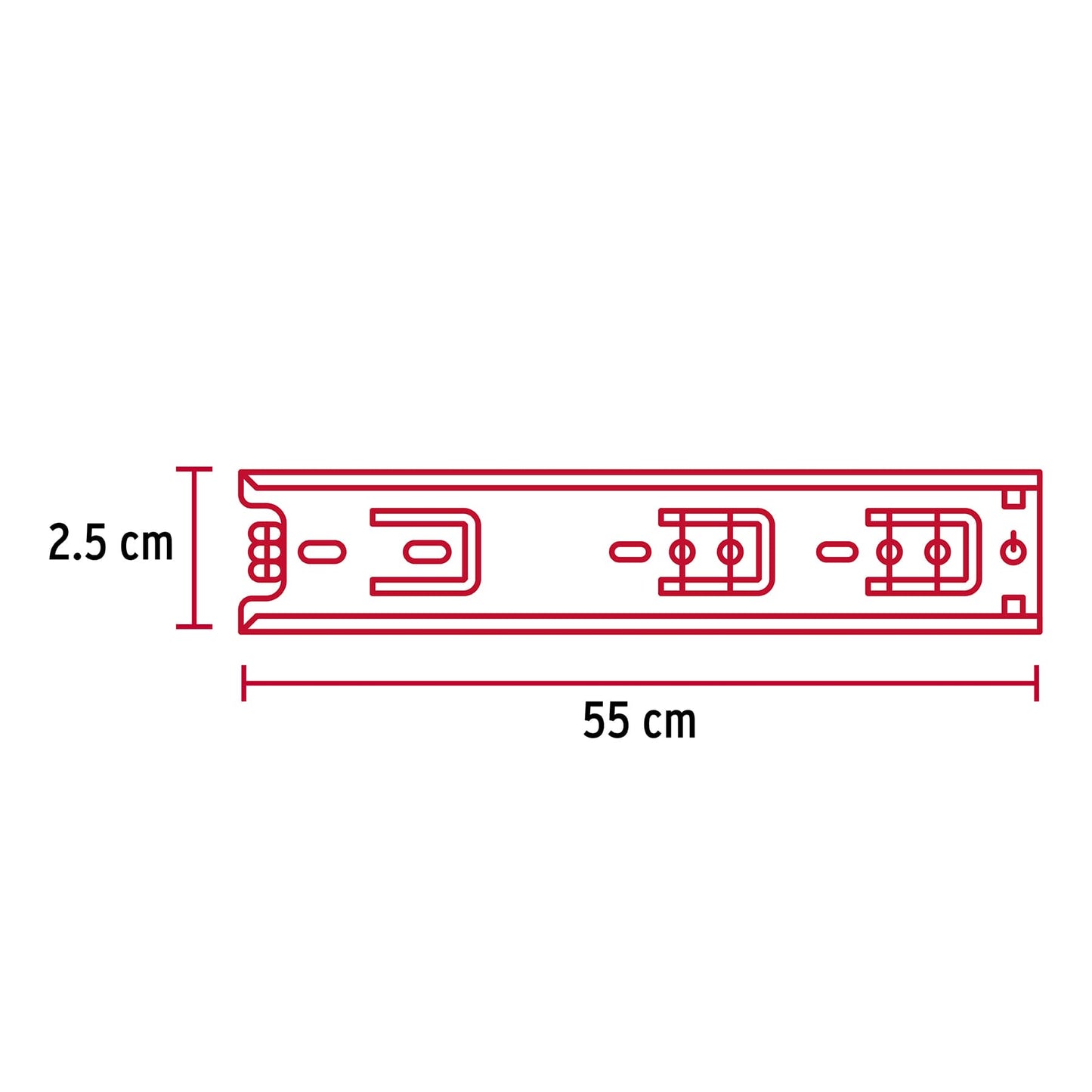 Corredera extensión 55cm para cajón
