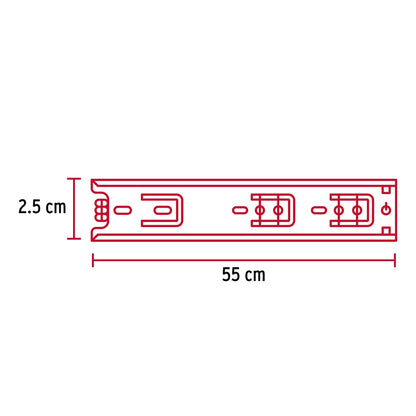 Corredera extensión 55cm para cajón