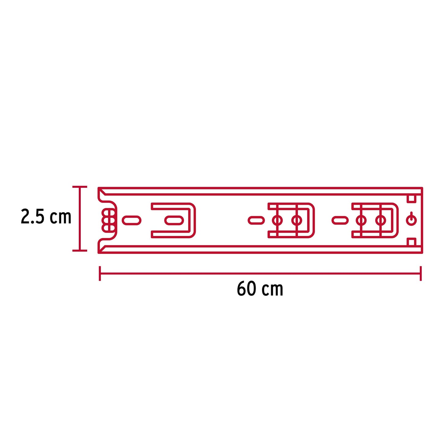 Corredera extensión 60cm para cajón