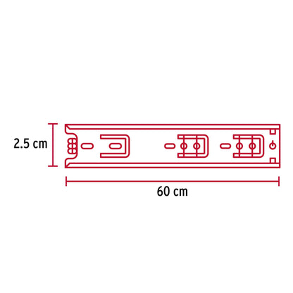 Corredera extensión 60cm para cajón