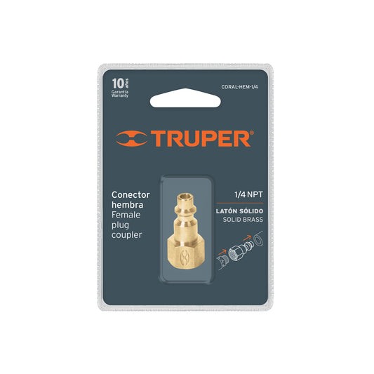Conector rápido de latón hembra 1/4 pulg