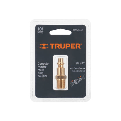 Conector rápido de latón macho 1/4 pulg
