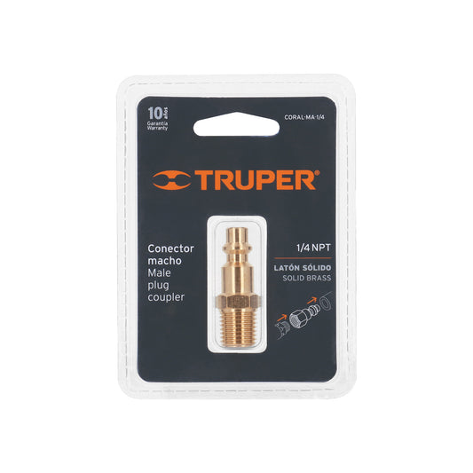 Conector rápido de latón macho 1/4 pulg