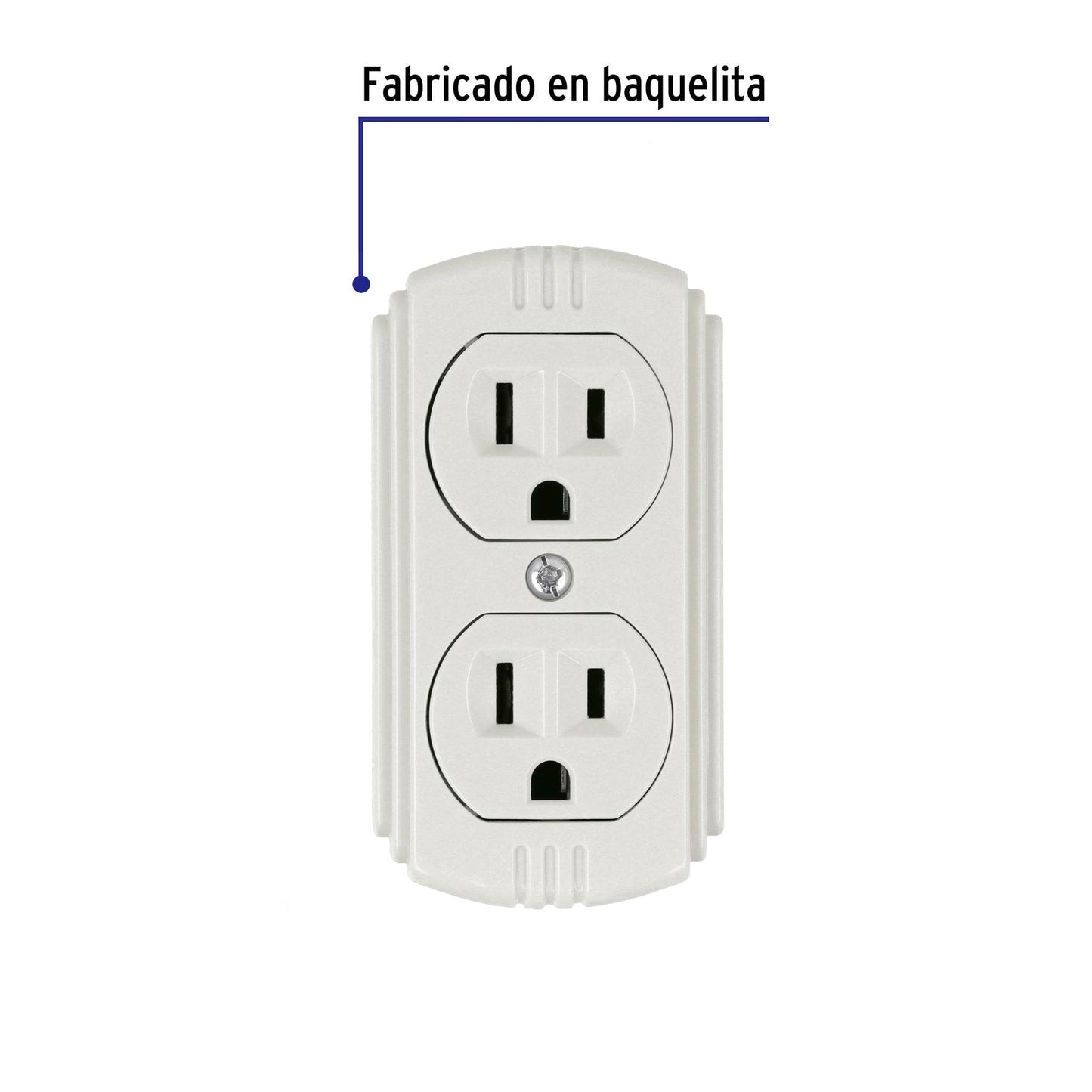 Contacto de sobreponer dúplex de 2 polos con tierra