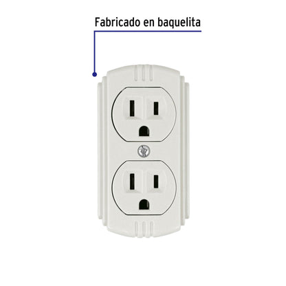 Contacto de sobreponer dúplex de 2 polos con tierra