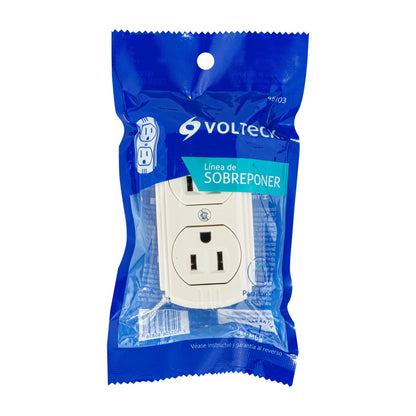 Contacto de sobreponer dúplex de 2 polos con tierra